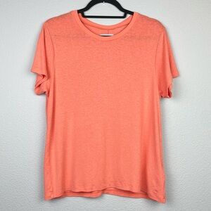 Outerknown Women's Large Hemp Blend Round Neck Short Sleeve T-Shirt Orange